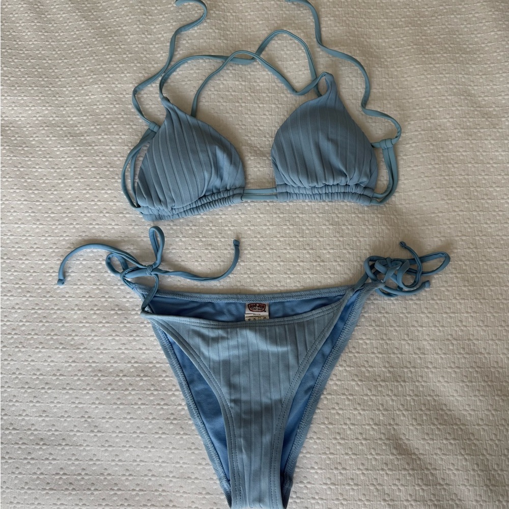 Ron Jon Ribbed Triangle Bikini Set - Picture 3 of 7